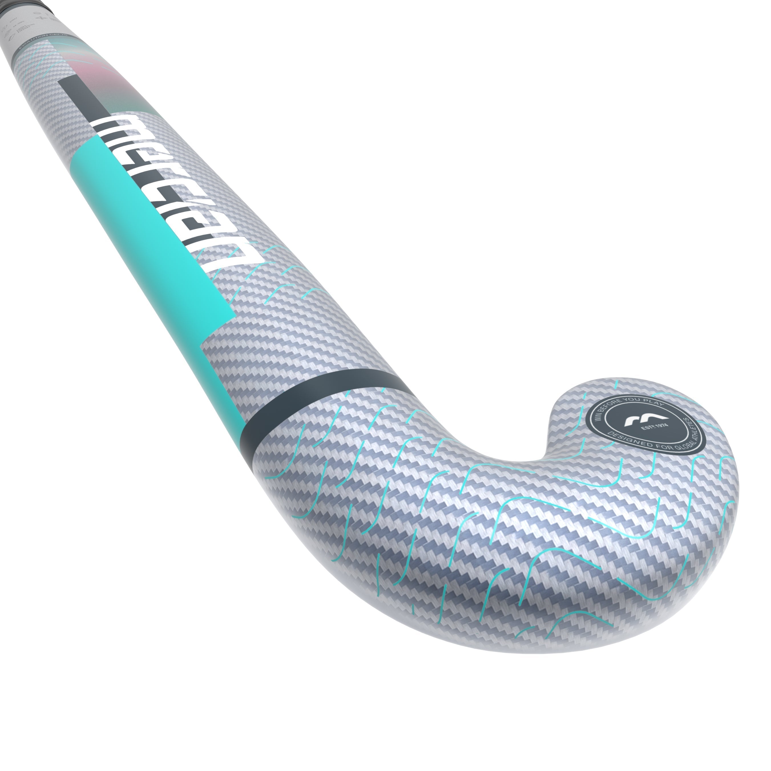 HSEVCKF7525DSH Hockey Stick EVOLUTIONCKF75_DSH_Teal_Angled Half Rear Shaft
