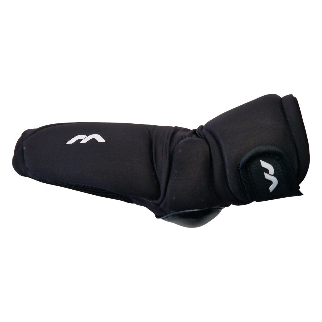 Black elbow pad with brand logo on a white background
