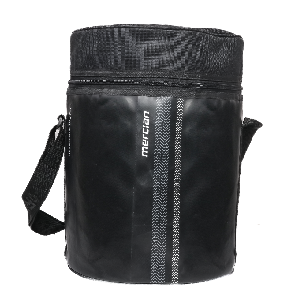 Black bag with 'mercian' branding on a white background