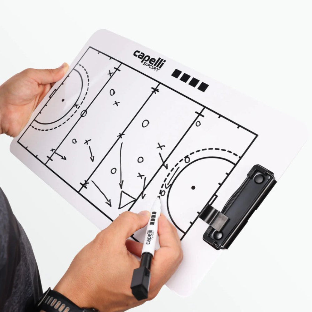 Person using a coaching board with  marker.