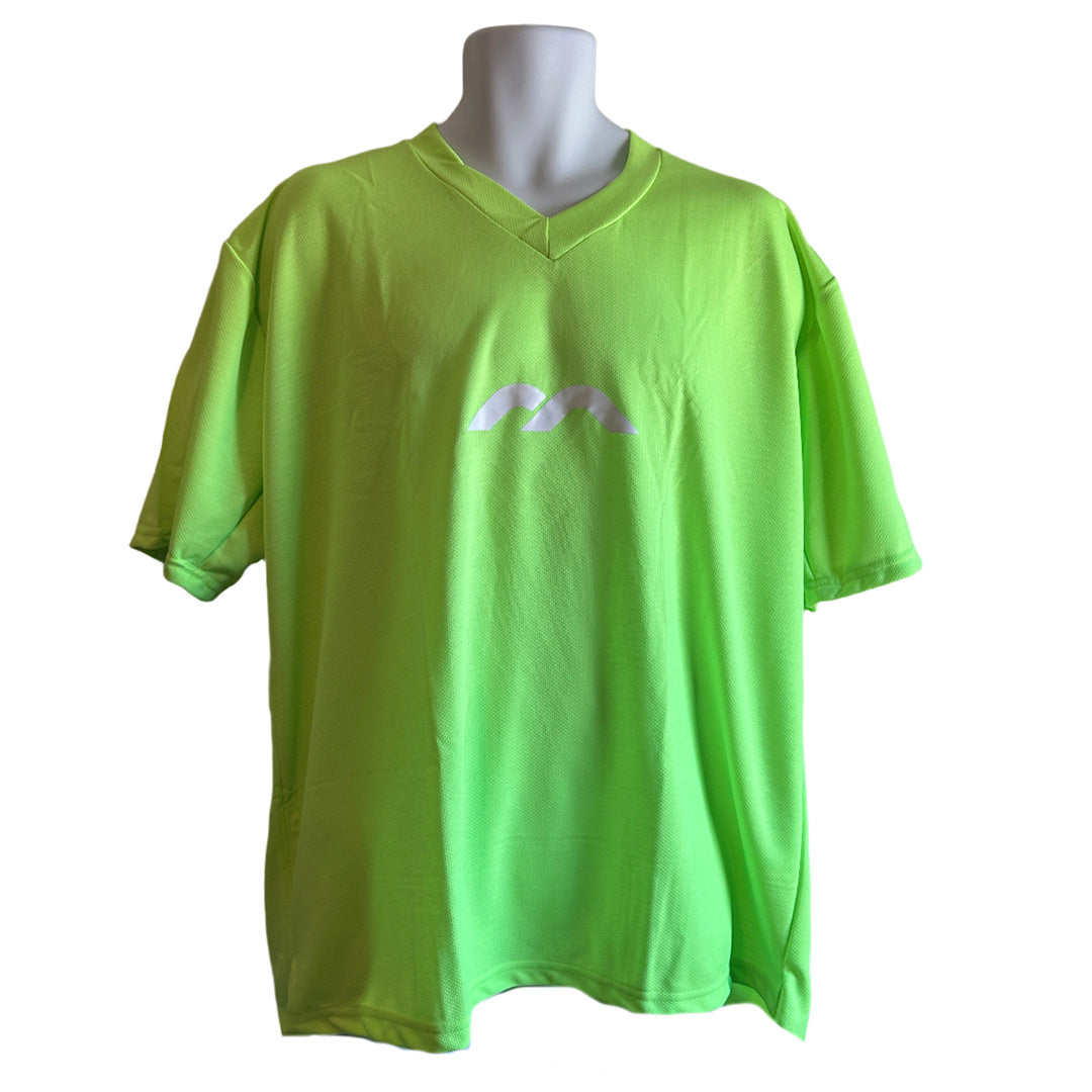Green GK jersey with a logo on a mannequin against a white background