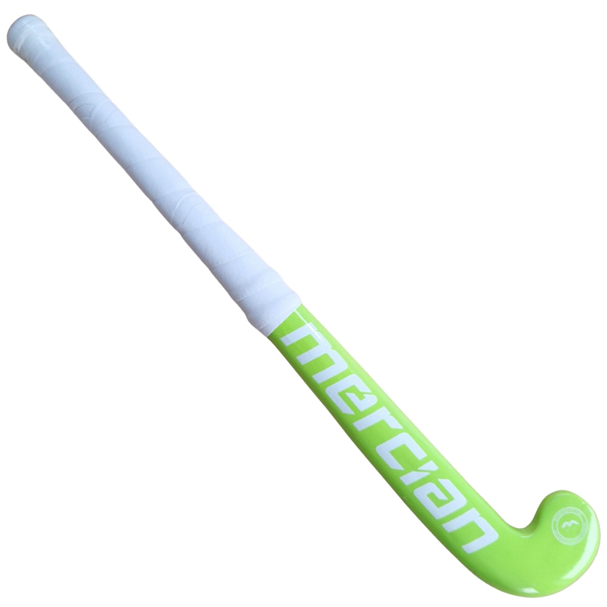 Hockey stick with 'Mercian' branding on a white background