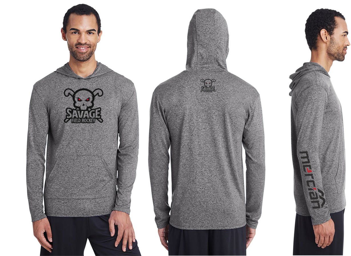 Mercian field hockey Adult Core Hooded T-Shirt Heather sport black